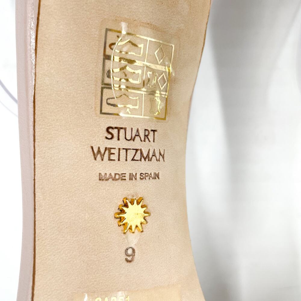 Stuart Weitzman NudistCurve 100 Sandals Clear Strap‎ Heels Square Toe Sz 9 - Picture 9 of 10